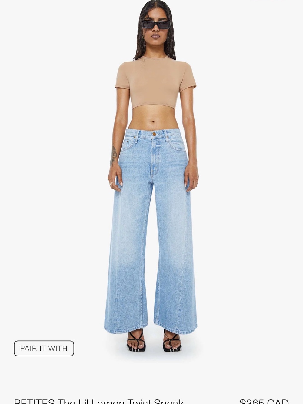 MOTHER Light Blue Wide-Leg Flare Jeans